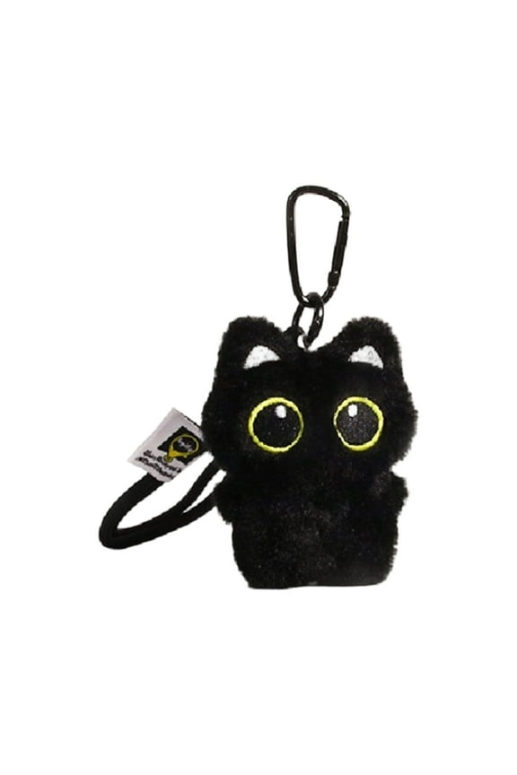 Elegant Charm Black Cats Stuffed Animal Keychain Great for Adding a Touch of Cuteness to Any Bag Decoration Daily Use