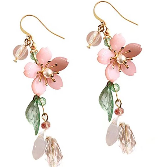 Fogun Elegant Petals Leaf Earrings Stylish Ear Hooks Featuring Natural Beauty Design for Fashionable Women in Resin Materials