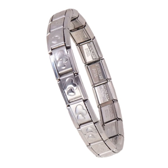 Fogun Elegant Sturdy Stainless Steel Italian Charm Bracelet Set Gold and Silver Modular Jewelry Accessory for Men and Women