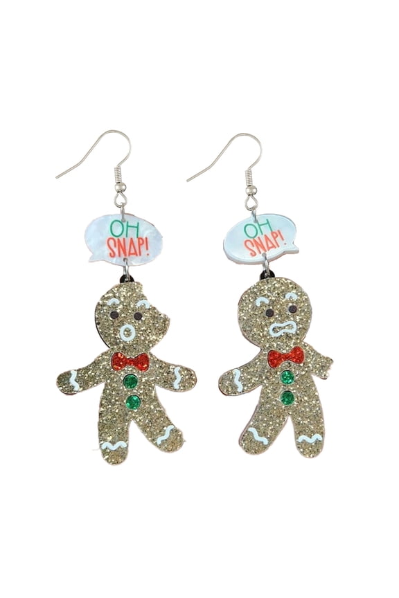 Exaggerate Christmas Acrylic Earrings Gingerbreads Man Dangle Earrings Simple Drop Earrings Statement Jewelry for Women