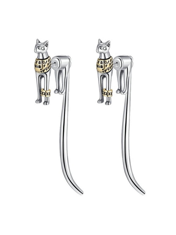 Fashion Ear Pin Delicate Ear Studs Egyptian Cat Shape Ear Jewelry Studs Earrings Ear Accessories for Fashion Outfits