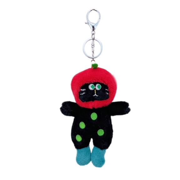 Fogun Fashion Plush Boot Cat Charm Keychain Haning Ornament Keyring Sweet Cool Pendant Decoration for Purse Bag Backpack