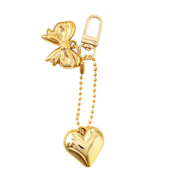 Fogun Fashionable Heart Pendant Bag Charm Attractive Heart shaped Keychain Pendant with Bowknot Charm for Bag Decoration