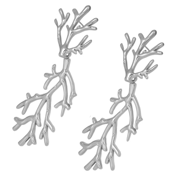 Fogun Fashionable Sturdy Stainless Steel Leaf Designs Drop Earrings for Women Fashion Statement Jewelry Pieces Daily Use