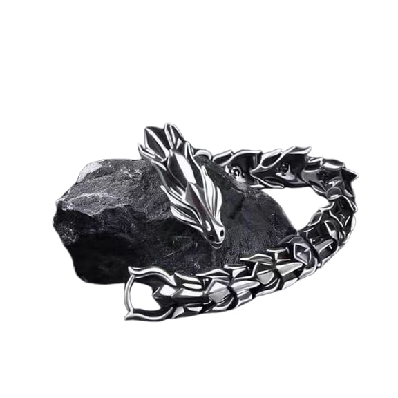 Fogun Fashionable Vikinged Dragon Bone Cuff Bracelet for Men Sturdy Alloy Materials Retro Punk Jewelry Gifts Daily Wear