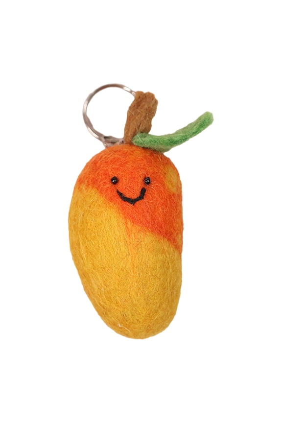 Vibrant Color Keychain Accessory Fashionable Felt Fruit Shape Key Rings Portable Bag Decoration for Women and Girls
