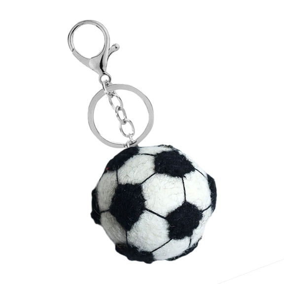 Fogun Felt Pendant Keychain with Secure Metal Rings Rugbys/Basketball/Football Keyring for Key Management and Bag Decoration