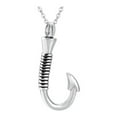 thumbnail image 1 of Fogun Fishing Hook Scent Bottle Necklace Fish Hook Stainless Steel Crystal Jewelry Memorial Pendant Men's Souvenir, 1 of 2