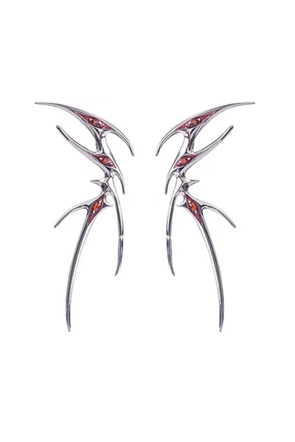 Gothic Blood Butterfly Ear Cuff Ear Bone Clip Punk Cool Earrings Irregular Metal Nonpiercing Earring for Women