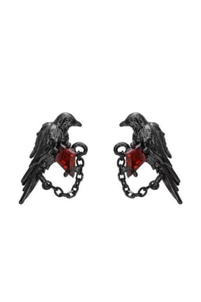 Gothic Crow Studs Earrings Dark Styles Alloy Allergy Resistant Ear Studs Jewelry for Anime Fan and Trendsetters