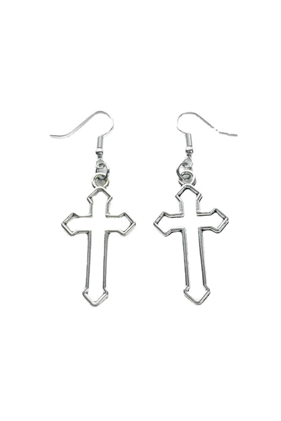 Gothic Hollow Dangle Earrings Simple Ear Hooks Punk Drop Earrings Statement Jewelry for Women Men