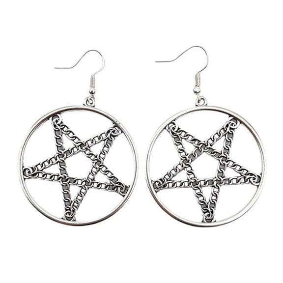 Fogun Gothic Pentagrams Earrings Vintage Amulet Pendant Earrings Jewelry Halloween Earrings Gifts For Women