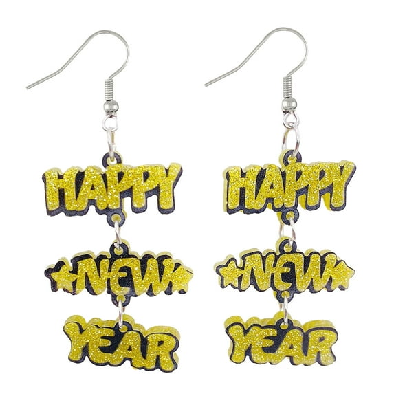 Fogun Happy New Year Earrings Handmade Sparkling Pendants Earwears Chinese Holiday Ears Ornaments Ear Hangers for Women