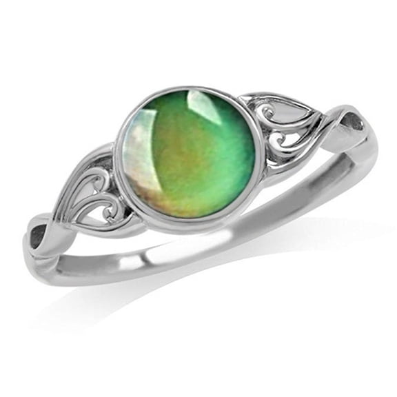 Fogun Heart Color Change Mood Emotion Feeling Temperature Rings Heart Pendant Necklace Jewelry for Lover