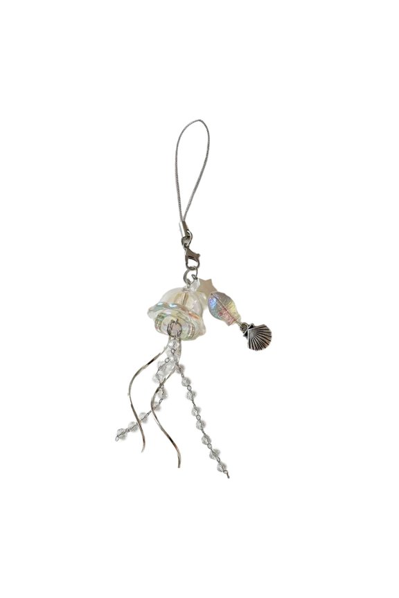 Jellyfish Shaped Phone Lanyard Backpack Decoration Phone Antilost Chain Realistic Jellyfish Accessory Acrylic Texture