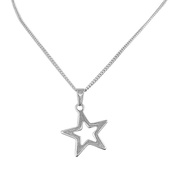 Fogun Korean Version Star Five-pointed Star Necklace Simple Hip-hop Clavicle Chain Female Steel Does Not Fade