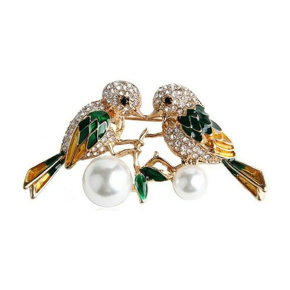 Fogun Lovely Bird Butterfly Bees Brooch for Women Pearl Rhinestone Lapel Pins Trendy Animal Jewelry Coat Pin Wedding