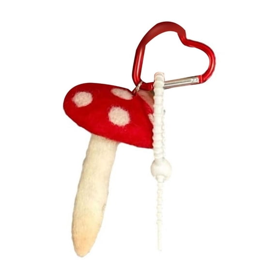Fogun Lovely Felt Mushroom Keychain Craft from Sturdy Materials Great for Adding Fun To Everyday Items and Special Gifts