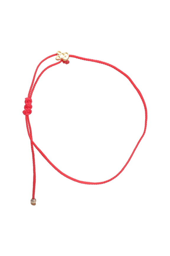 Lucky Red Rope Bracelet Gold Plated Pendant Hand Knotted Adjustable Charm Bracelet for Men and Women