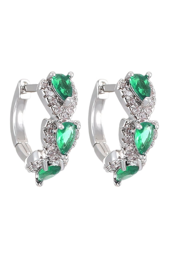 Luxurious Ear Rings Jewelry Trendy Cubic Zirconia Hoop Earrings for Women Elegant Wedding Party Accessories