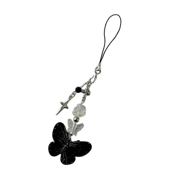 Fogun Multi Purpose Keyring and Bag Chain Sturdy Resin Butterfly Keychain Phone Lanyard for Phones and Bag Decorations