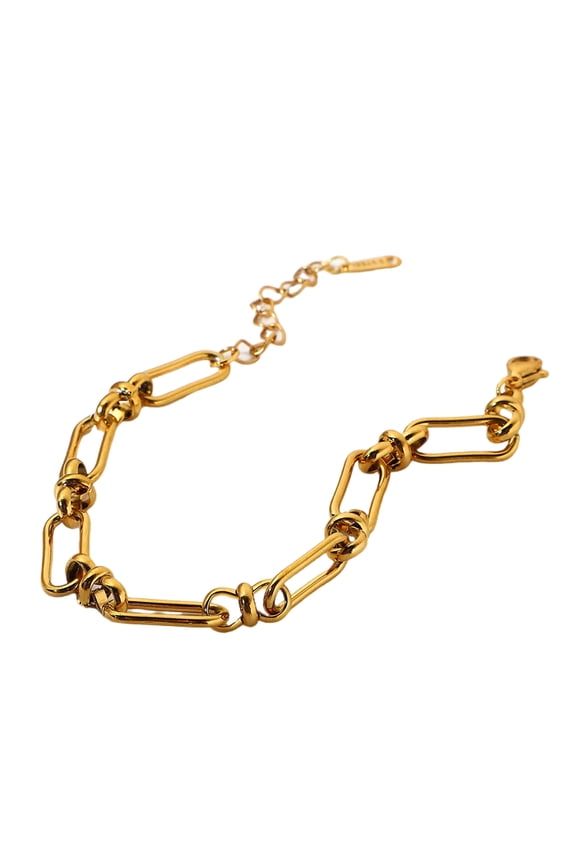 Multipurpose 18K Gold Plated Crosses Link Chain Bracelet Set Accessory for Women With U Shaped Buckles Designs