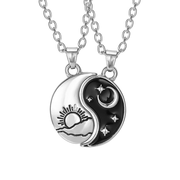 Fogun Necklace Matching for Chi Pendant Necklace Friendship Couple Neck Chain Clavicle Chain for 2PC