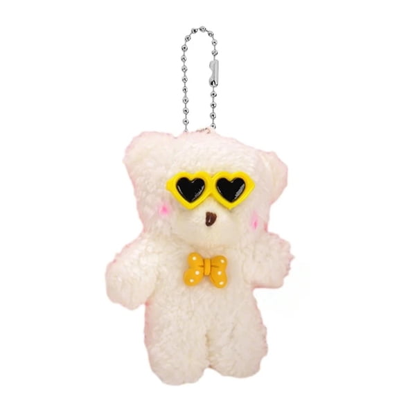 Fogun Plush Bear Keychain Cartoon Bear Pendant Keyring Animal Toy Couple Key Rings Hanging Ornament for Phone
