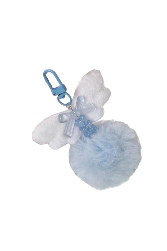 Plush Wing Phone Lanyard Lovely Bear Phone Chain Handmade Bowknot Keychain Backpack Pendant Camera Bag Accessory