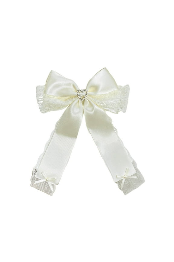 Princess Lace Hairpin Large Bows Hair Clip Black Elegant Lacy Bows Bunches Headwear Sweet Balletcore