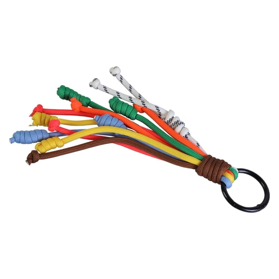 Fogun Rainbow Braided Rope Keychain Stylish Rainbow Rope Pendant Keychain with Woven Texture for Keys and Decoration