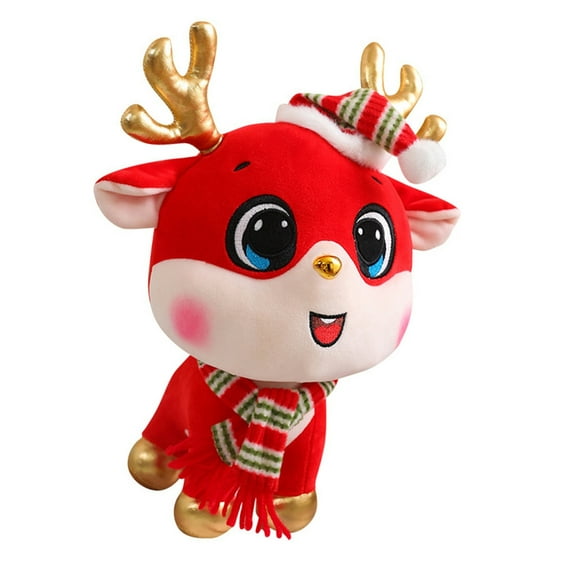 Fogun Reindeer Stuffed Animals Plush Toy,11.81inches Christmas Reindeer Plush Toy Lovely Soft Plushie for Christmas Decoration