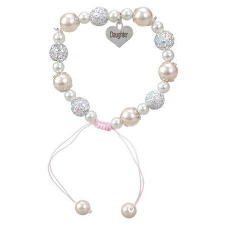 Fogun Rhinestones Bracelet for Girls Pearl Heart Charm Bracelets Unique Wrist Jewelry Back to School Graduation