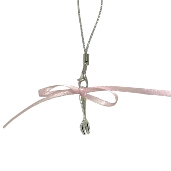 Fogun Ribbon Bowknot Phone Strap Fork Pendant Phone Chain Detachable Bows Phone Lanyard Keychain for Bag Backpack Kerying