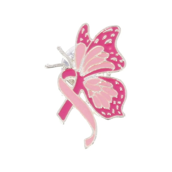 Fogun Ribbon Brooch for Breast Cancers Awareness Fashionable Clothes Lapel Pin Elegant Alloy Accessory for Sweater Collar
