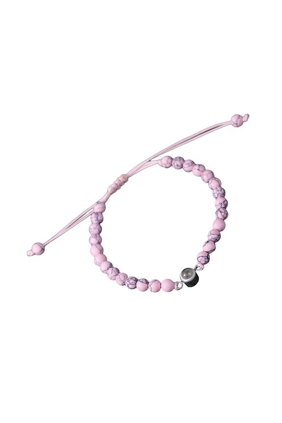 Romance Projection Bracelet Featuring 100 Languages Crystals Mattes Stone Designs for Couples and Special Occasion