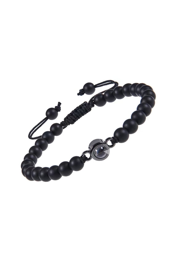 Romance Projection Bracelet Featuring 100 Languages Crystals Mattes Stone Designs for Couples and Special Occasion