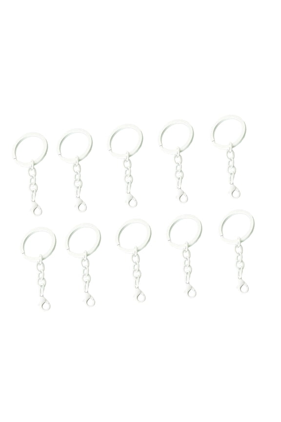 Set Of 10 Keychain Rings Assorted Colors Key Rings with Chains and Secure Clasps Fashionable Key Holders Accessories