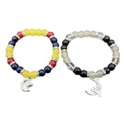 Fogun Set of Couple Beaded Bracelets Best Matching Bracelets Convenient Magnetic Suction Buckle Hand&nbsp;Strings for Daily Party