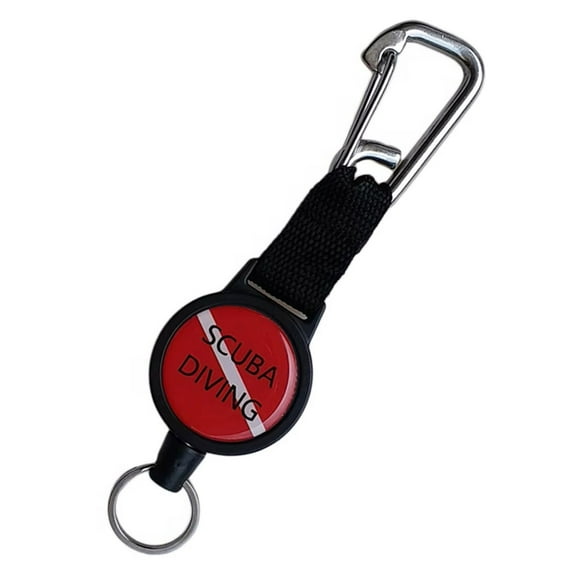 Fogun Stainless Steel Retractable Cord for Diving Adjustable Length Coiled Lanyard with Secure Hook for Outdoor Sports Lover