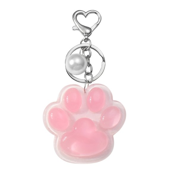 Fogun Stylish Heart Pendant Bowknot Keychain Portable Key Holder Decorative Sturdy Plush Car Keyring for Bag Accessory