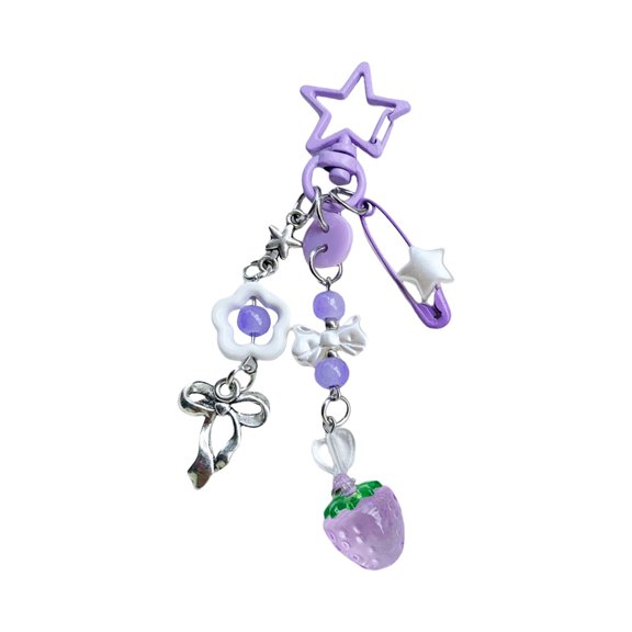 Fogun Stylish Star Pendant Bowknot Keychain Portable Key Holder Decorative Sturdy Alloy Car Keyring for Bag Accessory