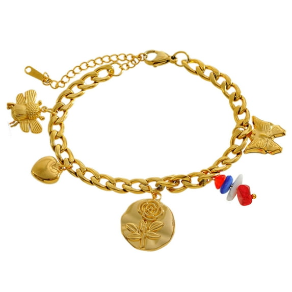 Fogun Unique Fashion Bracelet Featuring Flower And Heart Charm Elegant Wristband For Versatile Styles For Any Occasion