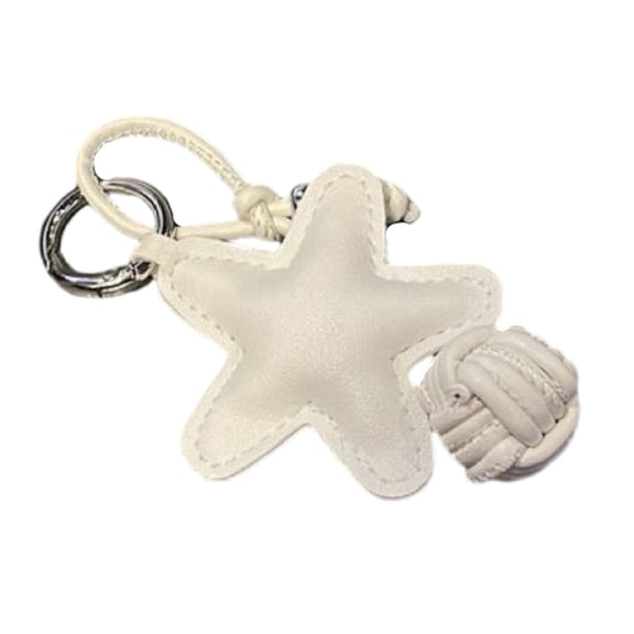 Fogun Unique Five Pointed Star Keyring PU Leather Keychain Decorative Bag Ornament Phone Charm Creative Couple Present