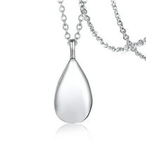 Fogun Urn Necklace for Ashes Stainless Steel Commemorative Necklace Teardrop Pendant Necklace Cremation Jewelry for Men Women