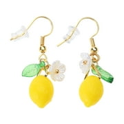 Fogun Vibrant Yellow Lemon Earrings Adornment Delicate Citrus themed Resin Earrings Jewelry Ear Hooks Drop Ear Rings