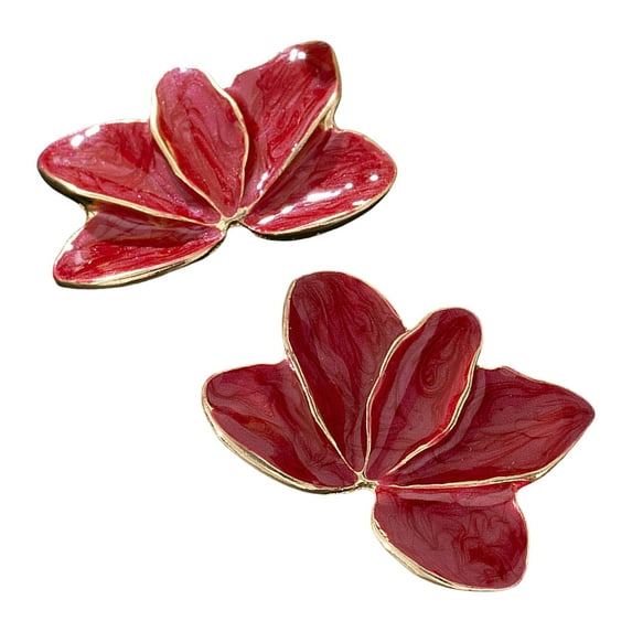 Fogun Vintage Maple Leaf Flower Earrings Inspire By Elegant Styles Featuring Oil Drip Designs Accessory for Fashionable Women