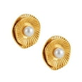 thumbnail image 1 of Fogun Vintage Styles Gold Plated Sturdy Stainless Steel Earrings for Women with Double Layer Imitation Pearls Designs, 1 of 2