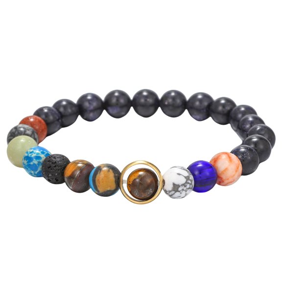 Fogun Vintage Styles Starry Galactics Bracelet Adjustable Sturdy Stone Symbol Jewelry Accessory Portable for Men and Women