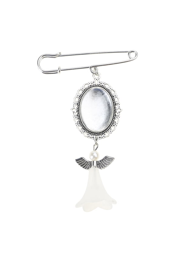 Wedding Bouquet Photo Charm Pin Brooch Making Lacy Frame Wedding Charm Oval Glass Cabochons Picture Frame Pin